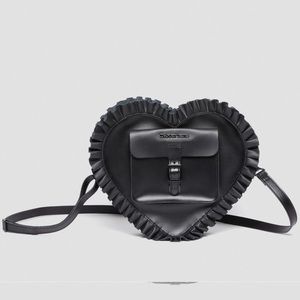 DR. MARTENS HEART SHAPED RUFFLE LEATHER BACKPACK